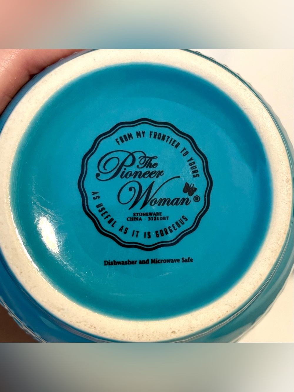 *Retired* Pioneer Woman Wildflower Whimsy Mug/Cup-16oz-Turquoise/Embossed/Floral - Picture 8 of 8